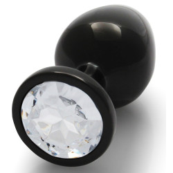 Ouch! Bijou anal Round Gem M 7 x 3.3 cm Noir-transparent